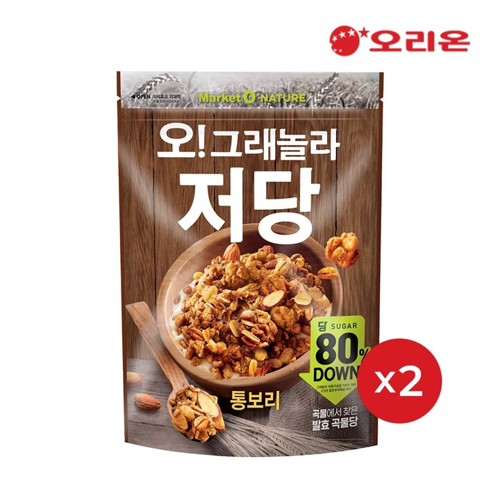 오리온 마켓오 오그래놀라 저당 통보리(360g) x 2개