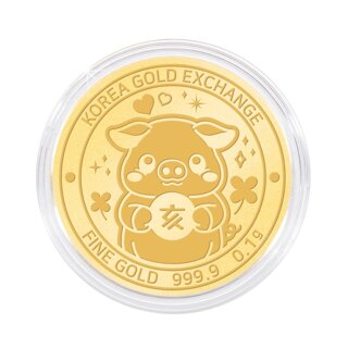 [한국금거래소] 돼지 순금 코인(메달) 0.1g