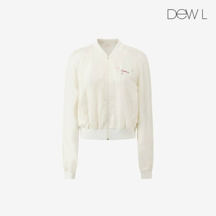 (신세계하남점)[듀엘링] 플라워 자수 실키 집업 자켓 CR D254MSJ101