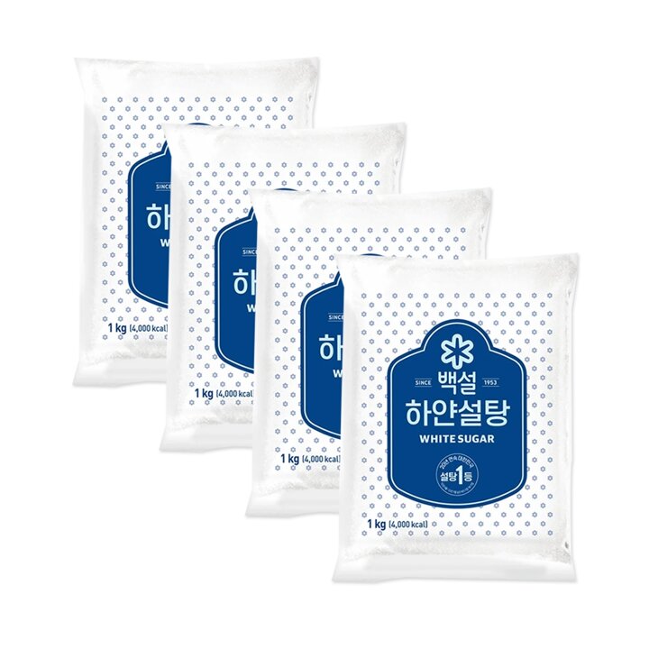 CJ 백설 하얀설탕 1kg x4개