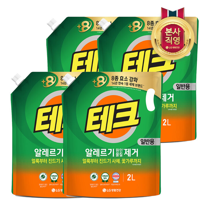 테크 알러지 액체세제 일반용 리필 2L X 4개