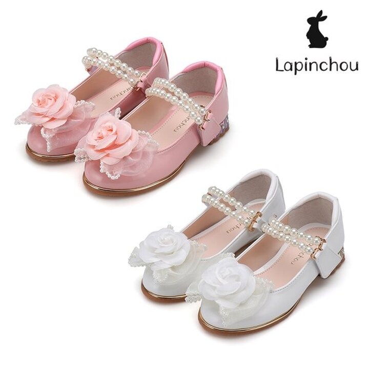 (대전신세계)[LAPINCHOU] 라팡슈 클레어 로즈 펄 스트랩 메리제인 2 COLORS 키즈구두 여아구두