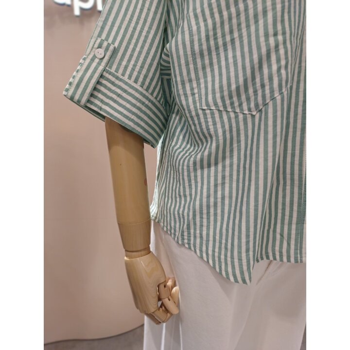 (광주신세계)스트라이프 언발 크롭셔츠SK2SH606J
