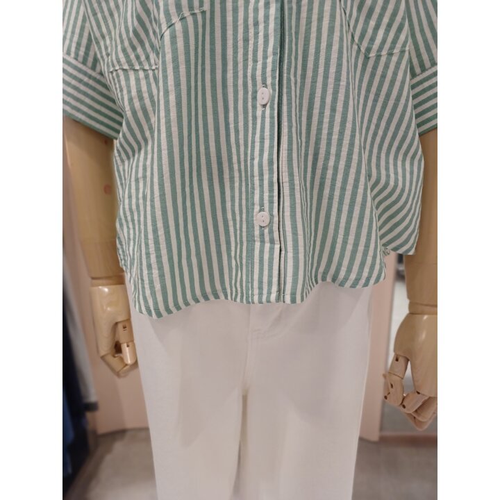 (광주신세계)스트라이프 언발 크롭셔츠SK2SH606J