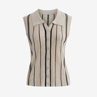 [페이지플린] 스트라이프카라린넨니트_P6BKN041C