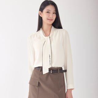 [지센] (2컬러) 배색 레터링 셔츠 LFWSO902