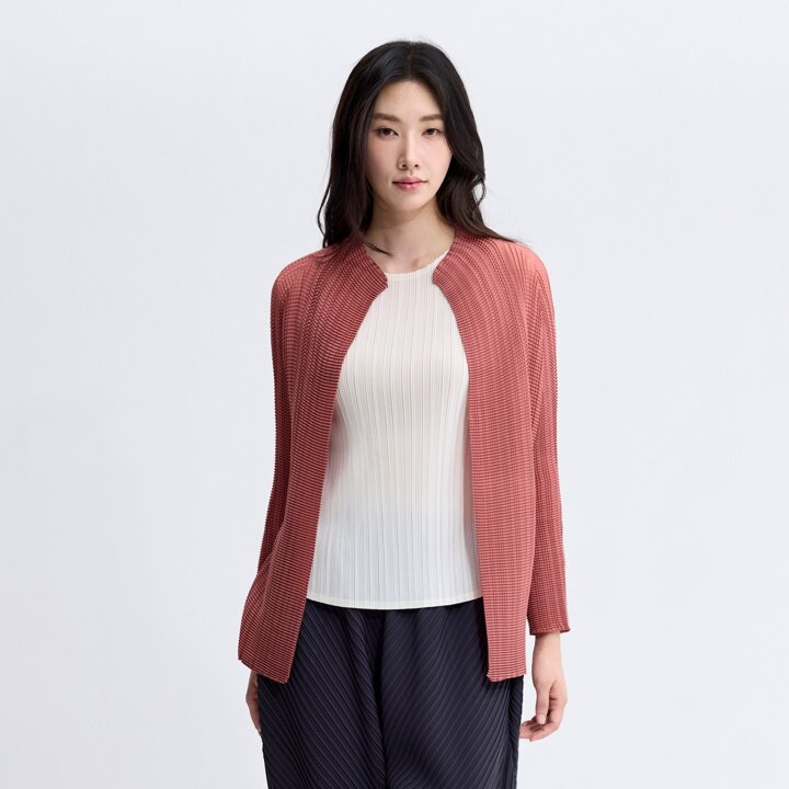 [플리츠미] 스퀘어 프레스 노 카라 가디건_EPCDF125001