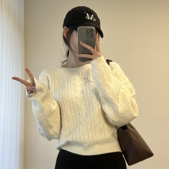 [다잇템] 여자 7컬러 U넥 울 피셔맨 편한 가을스웨터 니트23764176588872