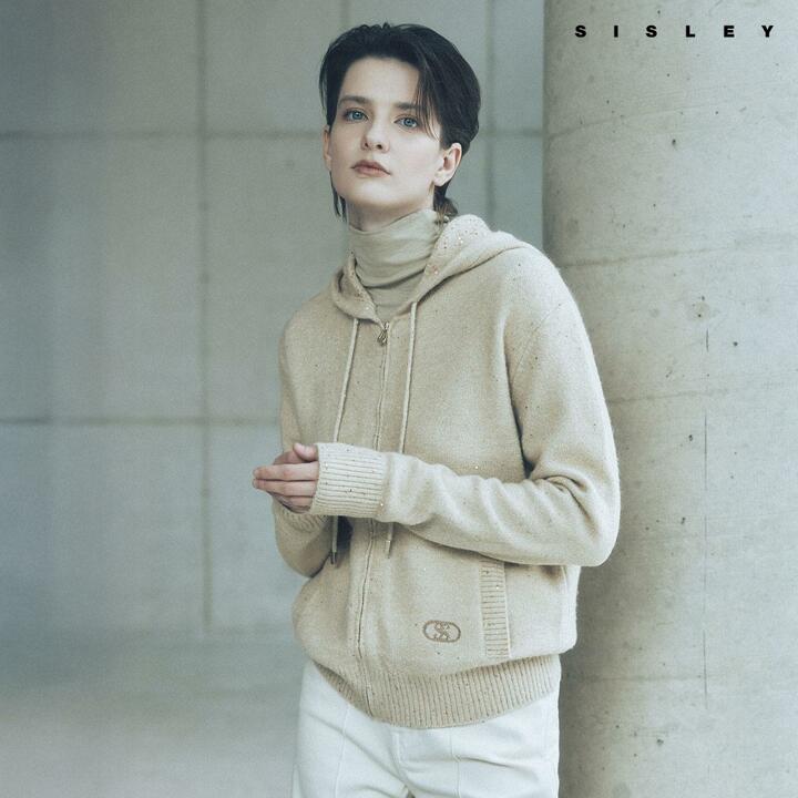 [아쇼라]25FW 시슬리 스팽글 글리터 후드집업 1종