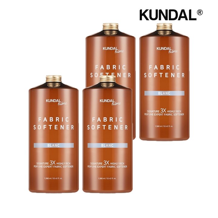 쿤달 시그니처 3배 초고농축 리치 퍼퓸 엑스퍼트 섬유유연제 블랑 1580ml x4개