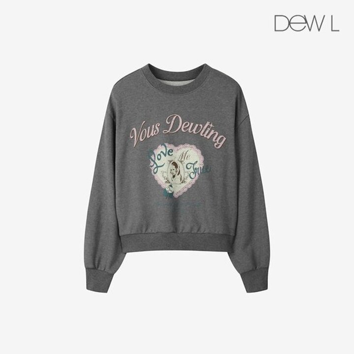 (신세계하남점)[듀엘링] 빈티지 그래픽 크롭 스웻셔츠 DG D254MSM106