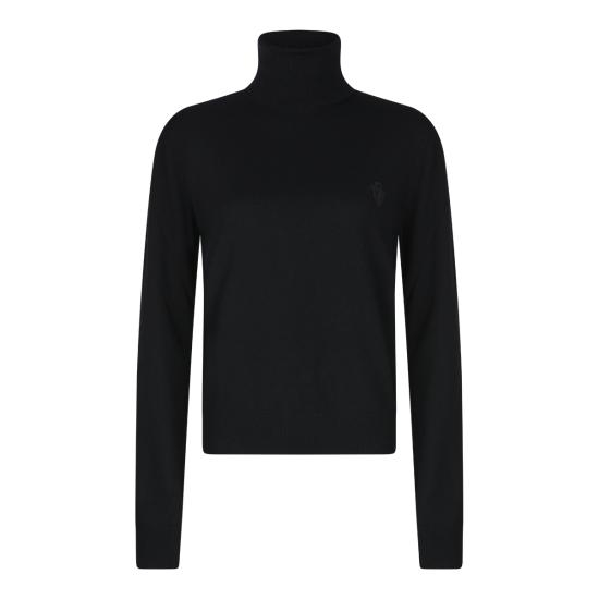 구하다 [해외배송] 26SS 구찌 자수 울 니트 터틀넥 860442 XKFG71043 Black