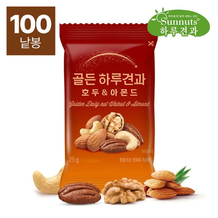 (G) [하루견과] 골든하루견과 호두앤아몬드 25g 100봉