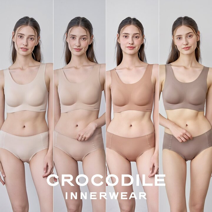 [크로커다일] 소프트 나일론모달 패드일체형 U넥 브라+팬티 8종세트 CDW5O13141516_T