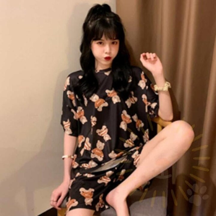 40684471-여성여름파자마여성여름잠옷세트여성반팔잠옷