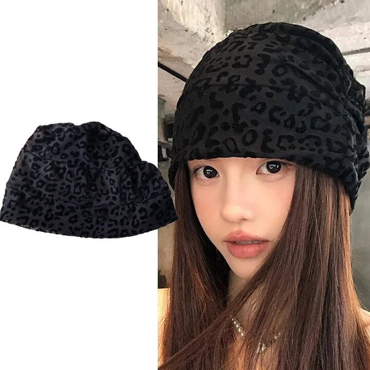 보니타 레오파드 호피 패션 벙거지 비니 모자