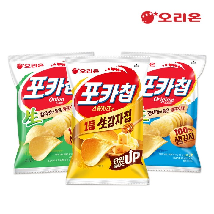 오리온 포카칩3종세트(3종15봉,오리지널5+어니언5+스윗치즈5)