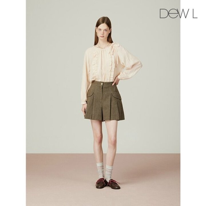 (신세계하남점)[듀엘링] 라운드넥 프릴 블라우스 BE D254MSC044