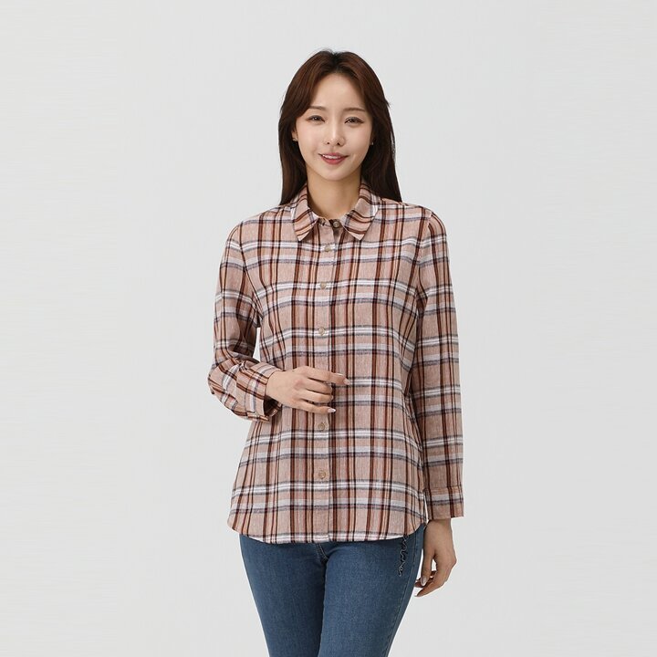[PAT] 기본 린넨 체크 셔츠_1J41532