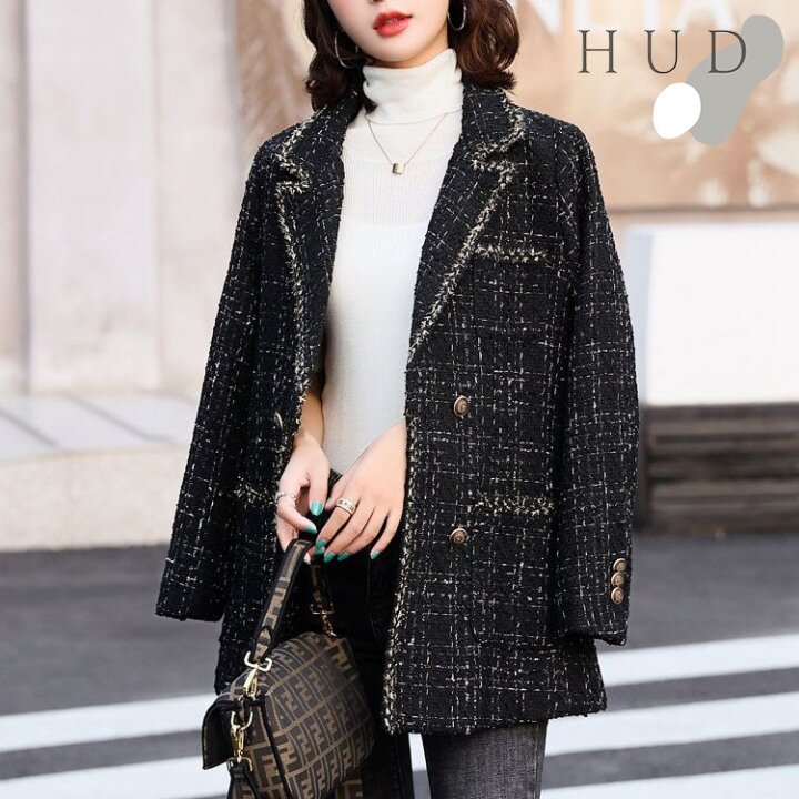 데븐 루즈 트위드 코트 자켓