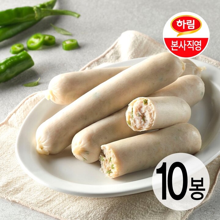 [본사직영] 하림이닭 닭가슴살 소시지 청양고추 120g 10팩