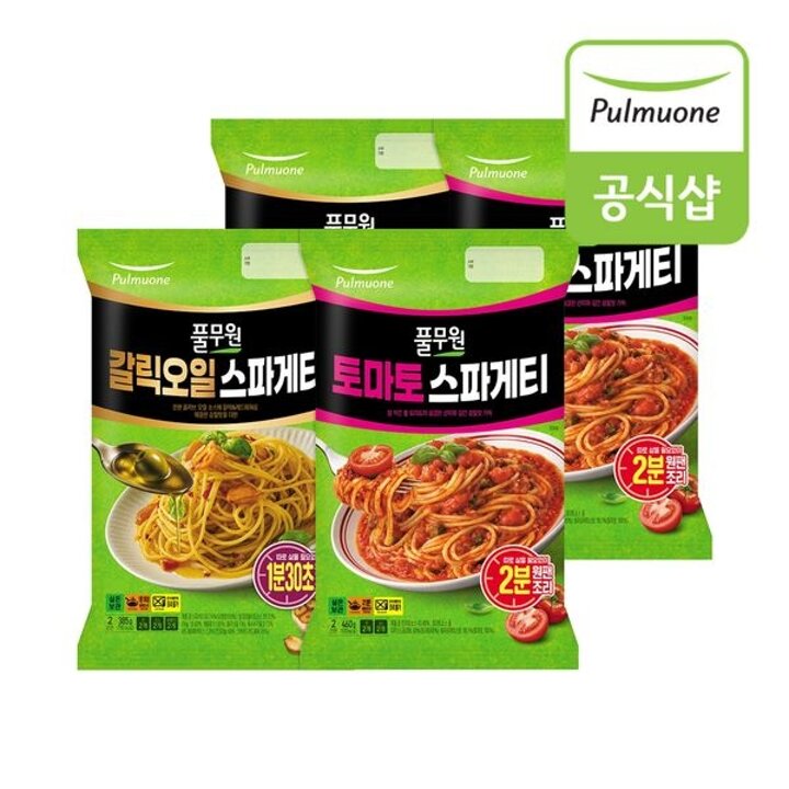 [하프클럽/풀무원] 갈릭오일 384.8g  x 2개 토마토 스파게티 460g  x 2개