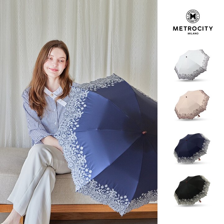 [메트로시티] 들꽃 자수 차광 양산 MCP-419