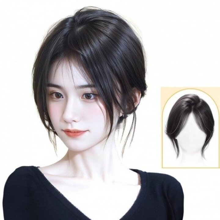 MNO 우아한 가르마 윗머리 볼륨 부분 가발