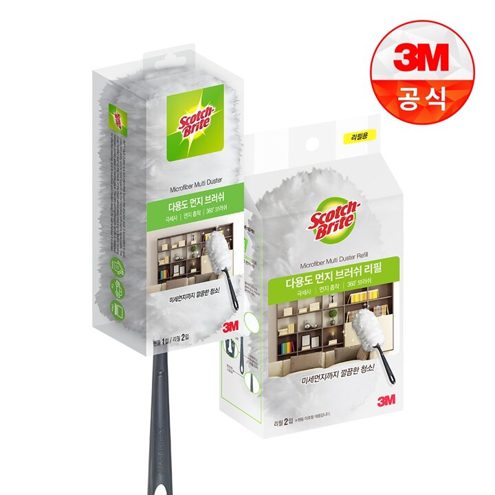 [3M]뉴 다용도 먼지떨이/브러쉬 핸들 + 리필 4입
