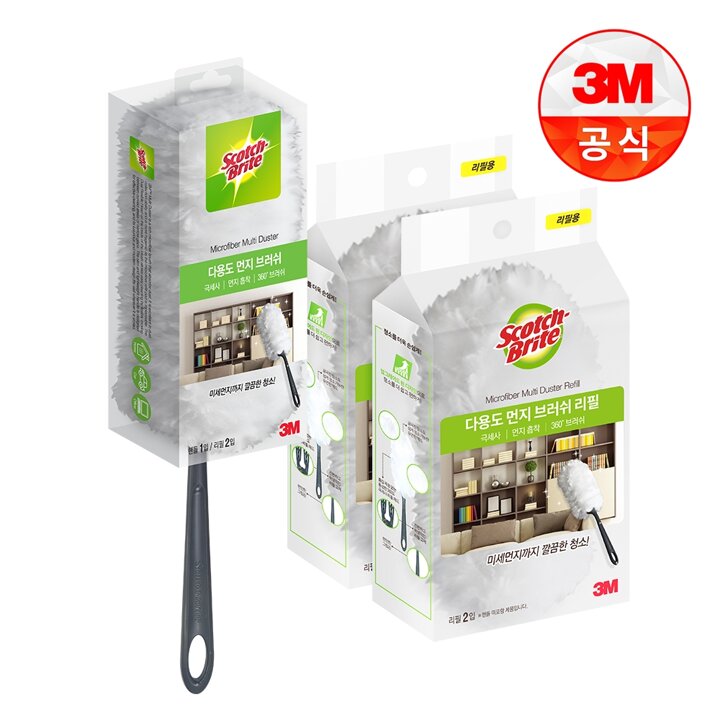 [3M]뉴 다용도 먼지떨이/브러쉬 핸들 + 리필 6입