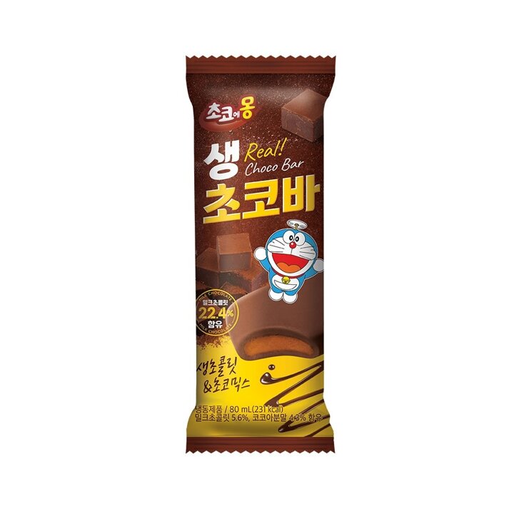 [냉동] 초코에몽 생초코바 아이스크림 80mL x 24개
