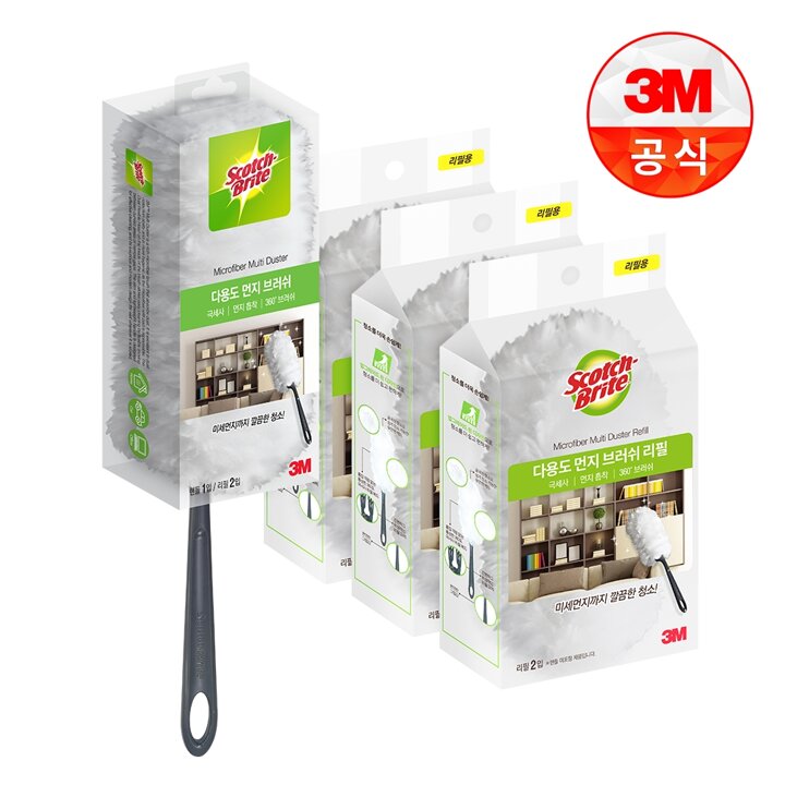 [3M]뉴 다용도 먼지떨이/브러쉬 핸들 + 리필 8입