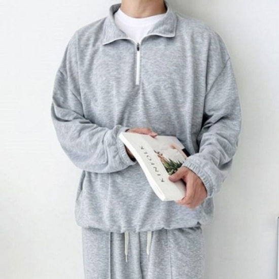 티셔츠 집업 오버핏티셔츠 데일리 반집업 맨투맨티셔츠 웨어