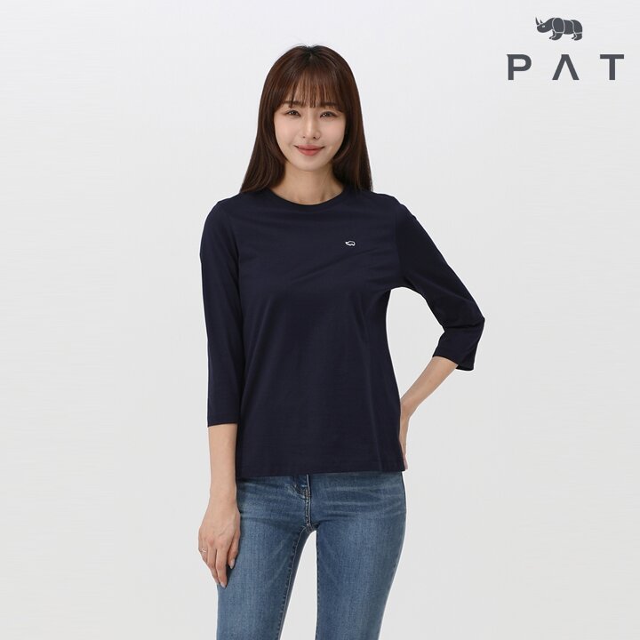 [PAT] 코튼실켓 라운드 7부 티셔츠_1JB5331