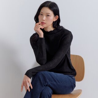 [지센] (2컬러) 레이스 스판 메쉬 티셔츠 LFTSQ103