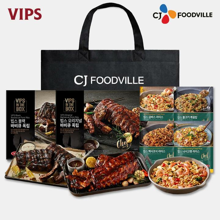[VIPS] 빕스 패밀리 선물세트 1호(오리지널폭립 1개+블략폭립 1개+볶음밥 4종) COL01304