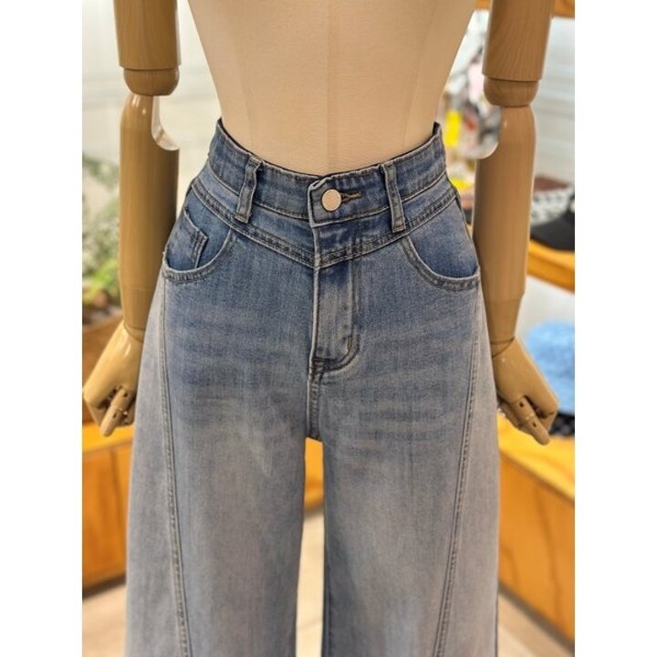 (신세계하남점)라인배색 와이드 데님팬츠(LK61E5DP521X)