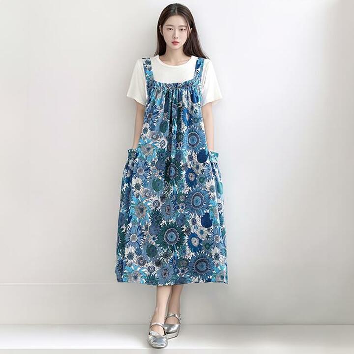 [헬리꽁땡]해바라기민소매원피스2종