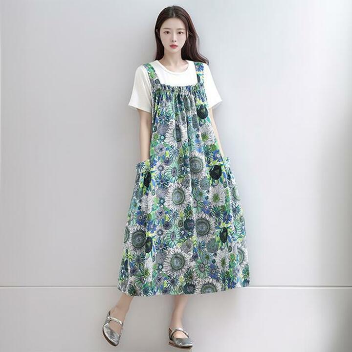 [헬리꽁땡]해바라기민소매원피스2종