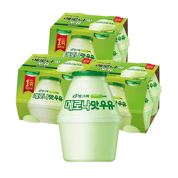 빙그레 메로나맛우유 단지우유 240ml 12입