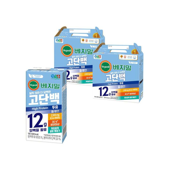 [베지밀] 고단백두유 플레인 190mlx32팩