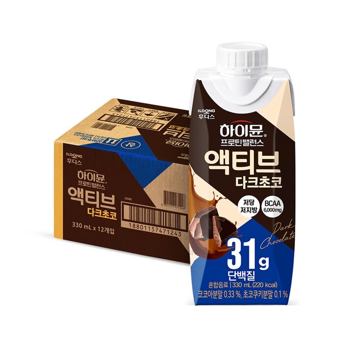 [S] 하이뮨 프로틴 밸런스 액티브 다크초코(330mlx12입) 1박스