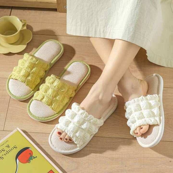 폼폼린넨슬리퍼 층간소음방지 실내화 거실화 슬리퍼