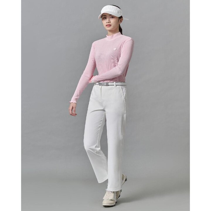 (신세계강남점)SS25 여성 넥변형 플리츠 긴팔 티셔츠 - 핑크 (BJ5241A05X)