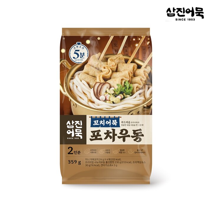 [삼진어묵] 꼬치어묵포차우동 359g