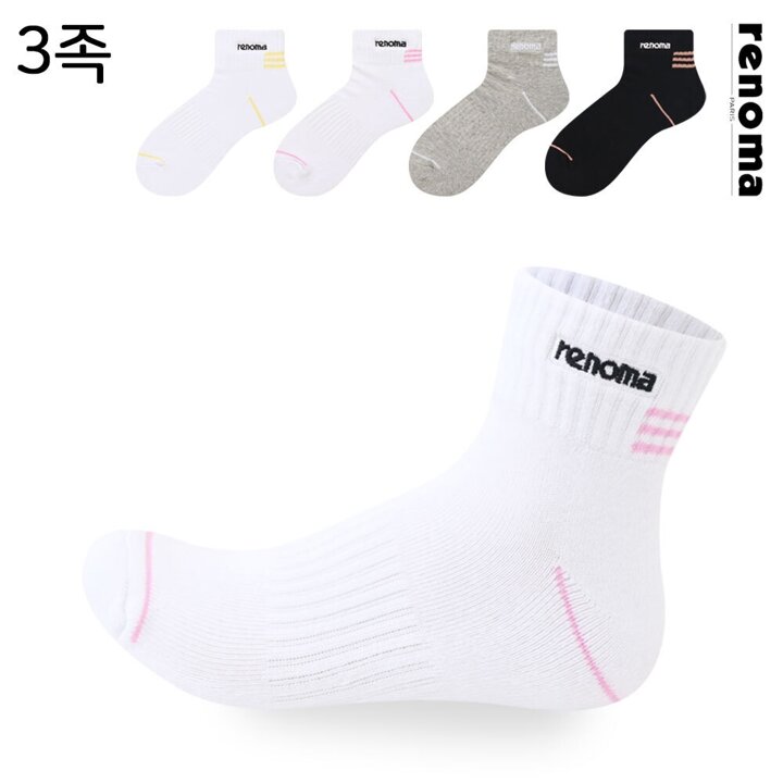 레노마 여성 스포츠 링글 포인트 쿠션 단목 양말 RM8537 3족 무배