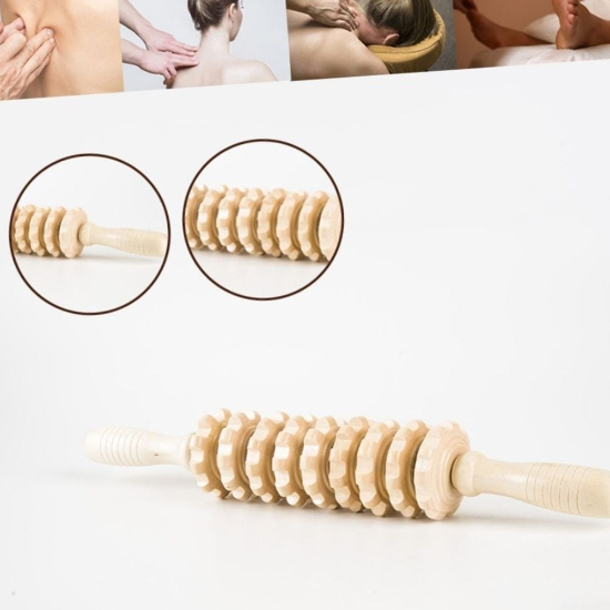 직장인안마기 근육 뭉친곳 시원한 복부 우드롤러 원목