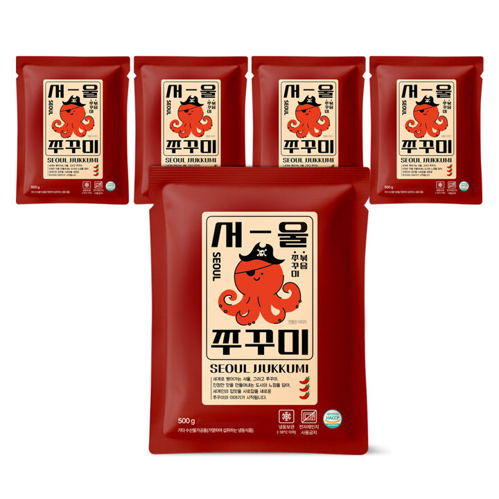 [하루한끼] 맛있게 매운 서울 쭈꾸미 500gx5팩 /쭈꾸미볶음 /밀키트 /안주 /캠핑