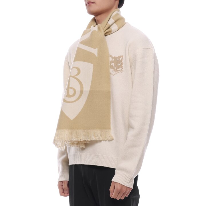 [버버리] 25FW 남성 로고 울 머플러 (8109562 SAND M 25F)