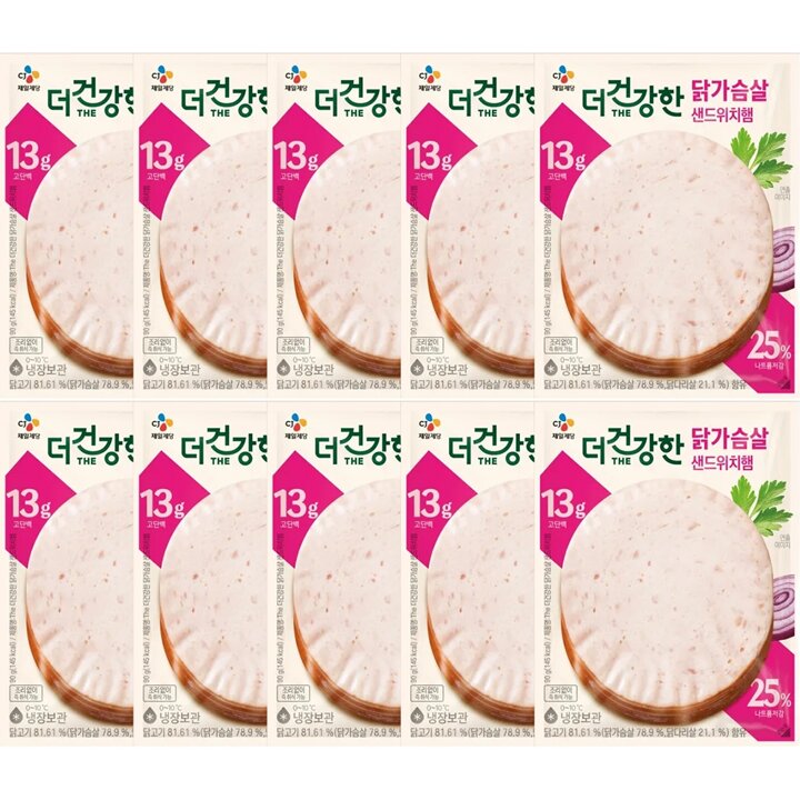 CJ제일제당 더건강한 닭가슴살 샌드위치햄90g x10개